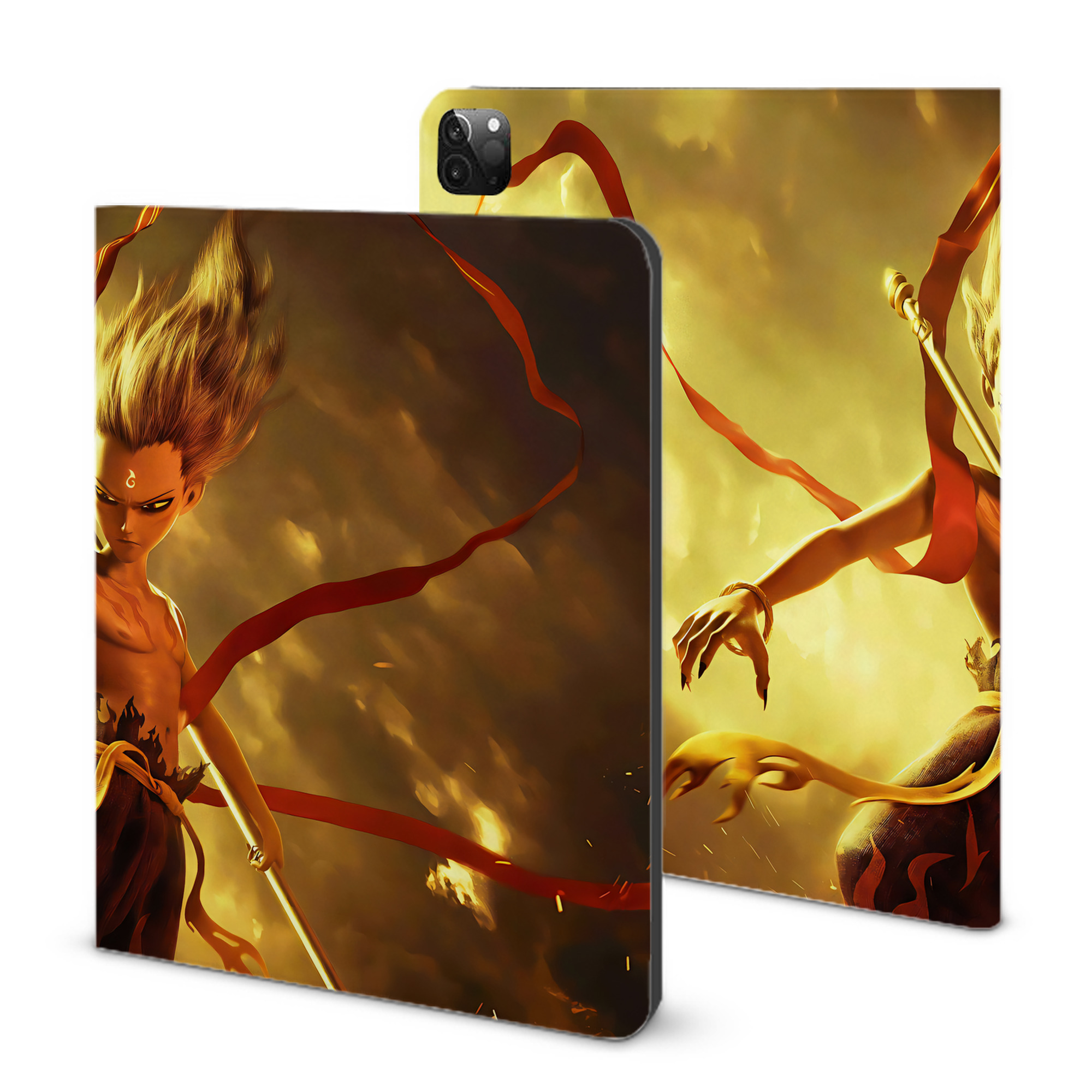 （画像用） Ne Zha 2 ナタ 魔童の大暴れ IPadケース ペンホルダー付き ブックスタイルデザイン